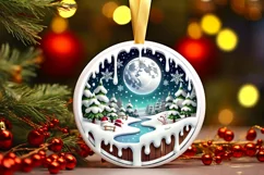 Round Christmas Ornament Sublimation|Clipart Product Image 2