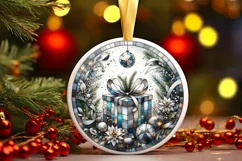 Round Christmas Ornament Sublimation|Clipart Product Image 1