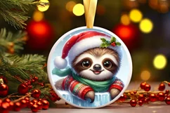 Round Christmas Ornament Sublimation|Clipart Product Image 1