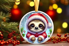 Round Christmas Ornament Sublimation|Clipart Product Image 1