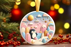 Round Christmas Ornament Sublimation|Clipart Product Image 1
