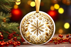 Round Christmass Ornament PNG Product Image 1