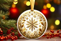 Round Christmas Ornament Sublimation|Clipart Product Image 1