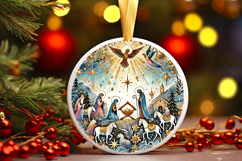 Round Christmass Ornament PNG Product Image 1