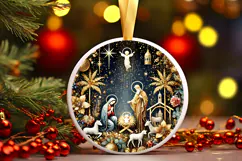 Round Christmass Ornament PNG Product Image 1