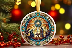 Round Christmas Ornament Sublimation|Clipart Product Image 2