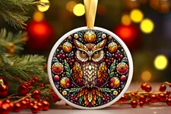 Round Christmas Ornament Sublimation|Clipart Product Image 1