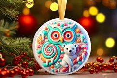 Round Christmas Ornament Sublimation|Clipart Product Image 2