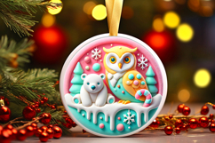 Round Christmass Ornament PNG Product Image 1