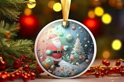 Round Christmas Ornament Sublimation|Clipart Product Image 1