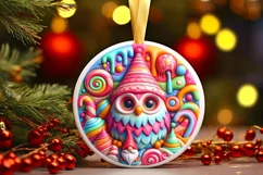 Round Christmas Ornament Sublimation|Clipart Product Image 1