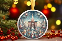 Round Christmas Ornament Sublimation|Clipart Product Image 1