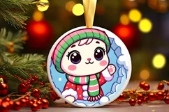 Round Christmas Ornament Sublimation|Clipart Product Image 2