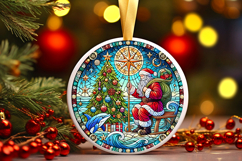Round Christmass Ornament PNG Product Image 1