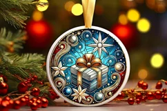 Round Christmas Ornament Sublimation|Clipart Product Image 2