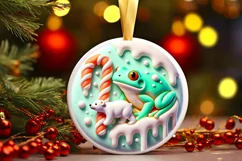 Round Christmas Ornament Sublimation|Clipart Product Image 2