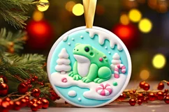 Round Christmas Ornament Sublimation|Clipart Product Image 2