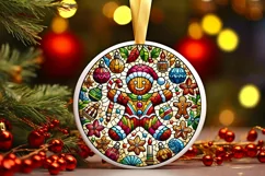 Round Christmas Ornament Sublimation|Clipart Product Image 2