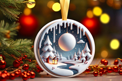 Round Christmass Ornament PNG Product Image 1