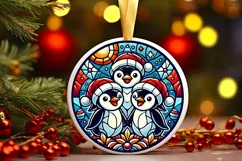 Round Christmas Ornament Sublimation|Clipart Product Image 2