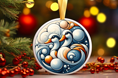 Round Christmass Ornament PNG Product Image 1