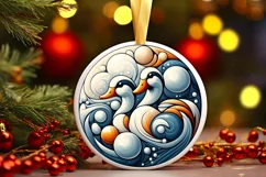 Round Christmas Ornament Sublimation|Clipart Product Image 1