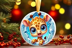 Round Christmas Ornament Sublimation|Clipart Product Image 2