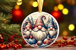 Round Christmas Ornament Sublimation|Clipart Product Image 1