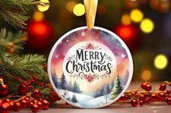 Merry Christmas Round Ornament Sublimation Product Image 2