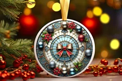 Round Christmas Ornament Sublimation|Clipart Product Image 1