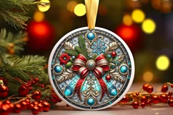 Round Christmas Ornament Sublimation|Clipart Product Image 1