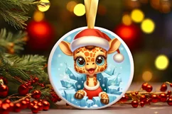 Round Christmas Ornament Sublimation|Clipart Product Image 1