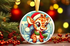 Round Christmas Ornament Sublimation|Clipart Product Image 1