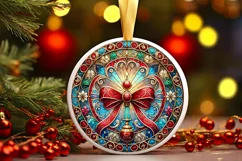 Round Christmas Ornament Sublimation|Clipart Product Image 2