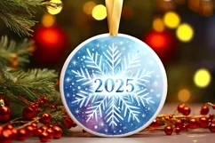 Round Christmas Ornament Sublimation|Clipart Product Image 1