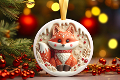 Round Christmass Ornament PNG Product Image 1