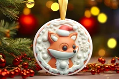 Round Christmas Ornament Sublimation|Clipart Product Image 1