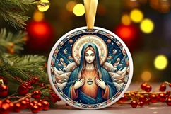Round Christmas Ornament Sublimation|Clipart Product Image 1