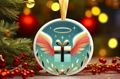 Round Christmas Ornament Sublimation|Clipart Product Image 1