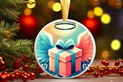 Round Christmas Ornament Sublimation|Clipart Product Image 1