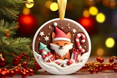 Round Christmas Ornament Sublimation|Clipart Product Image 2