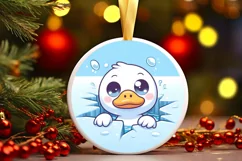 Round Christmas Ornament Sublimation|Clipart Product Image 1