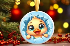 Round Christmas Ornament Sublimation|Clipart Product Image 1