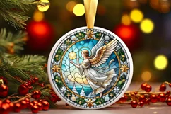 Round Christmas Ornament Sublimation|Clipart Product Image 2