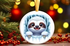 Round Christmas Ornament Sublimation|Clipart Product Image 1