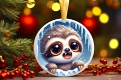 Round Christmas Ornament Sublimation|Clipart Product Image 1
