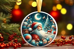 Round Christmas Ornament Sublimation|Clipart Product Image 1