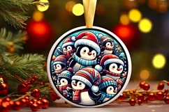 Round Christmas Ornament Sublimation|Clipart Product Image 1