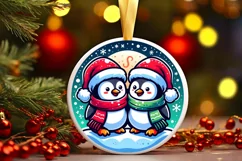Round Christmas Ornament Sublimation|Clipart Product Image 1