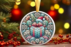 Round Christmas Ornament Sublimation|Clipart Product Image 1